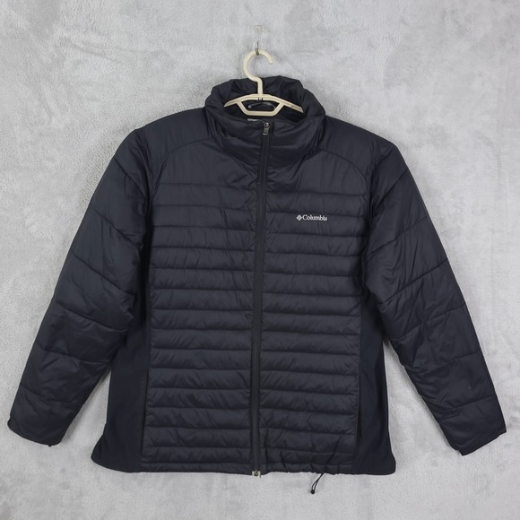 Columbia Sportswear Puffer Jacket Women Plus  1X Black Puffer Lightweight Coat - Picture 1 of 14